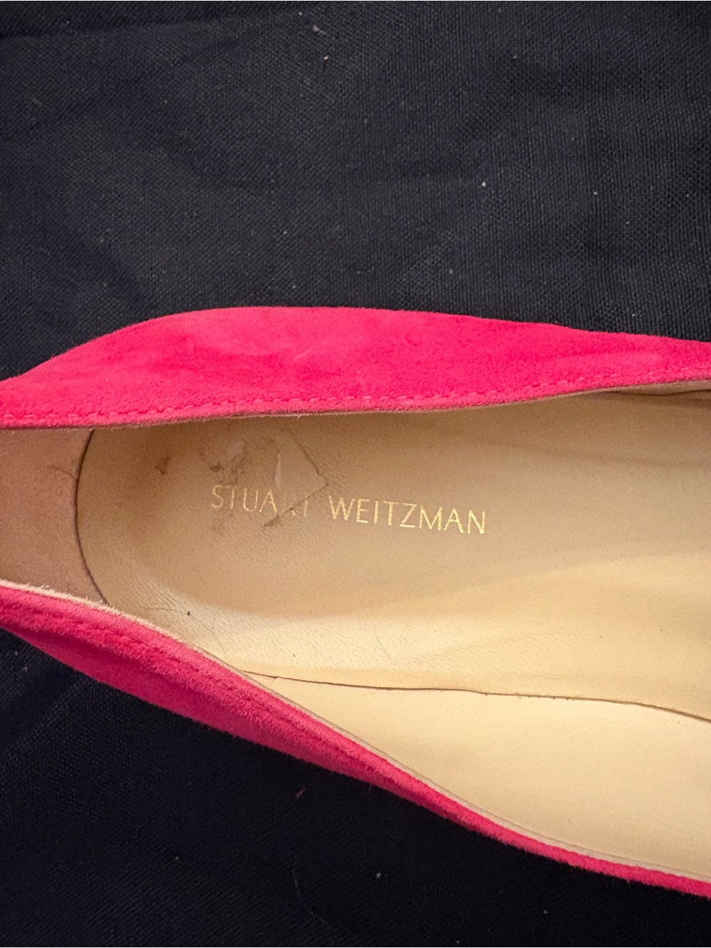 Stuart Weitzman Pointed Mary Jane Flats in Fuchsia - Picture 6 of 9